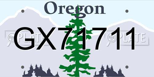 GX71711 Oregon License Plate