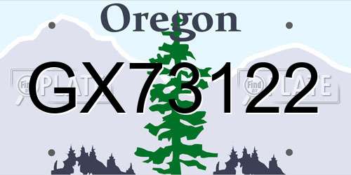 GX73122 Oregon License Plate
