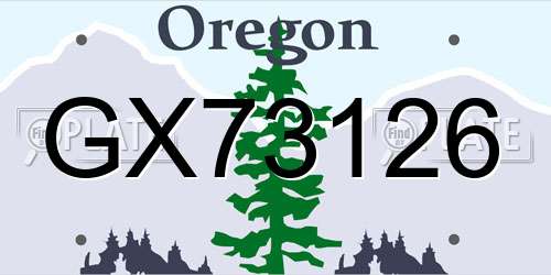 GX73126 Oregon License Plate