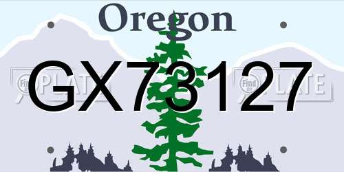 GX73127 Oregon License Plate