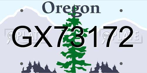 GX73172 Oregon License Plate