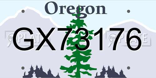GX73176 Oregon License Plate