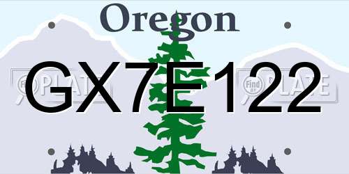 GX7E122 Oregon License Plate