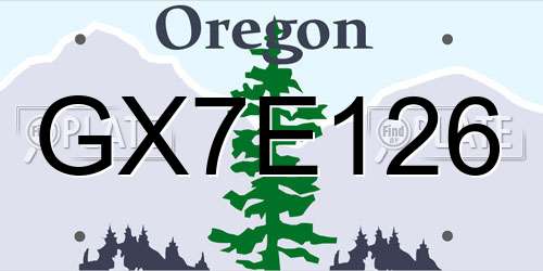 GX7E126 Oregon License Plate