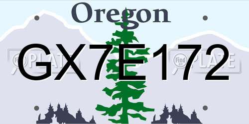 GX7E172 Oregon License Plate
