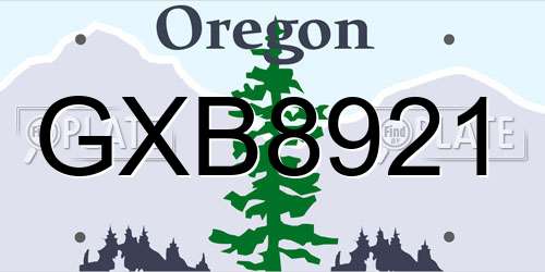 GXB8921 Oregon License Plate