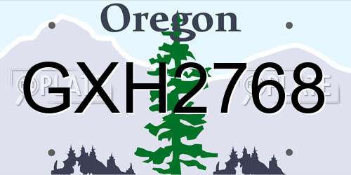 GXH2768 Oregon License Plate