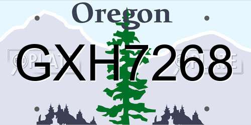GXH7268 Oregon License Plate