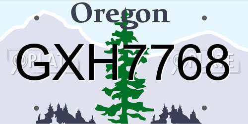 GXH7768 Oregon License Plate