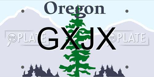 GXJX Oregon License Plate