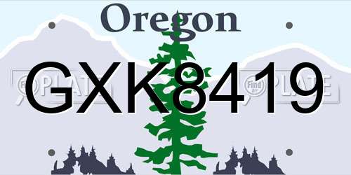 GXK8419 Oregon License Plate