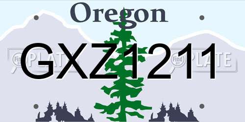 GXZ1211 Oregon License Plate