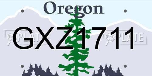 GXZ1711 Oregon License Plate