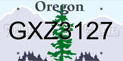 GXZ3127 Oregon License Plate