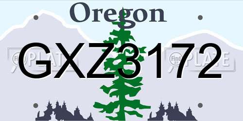 GXZ3172 Oregon License Plate