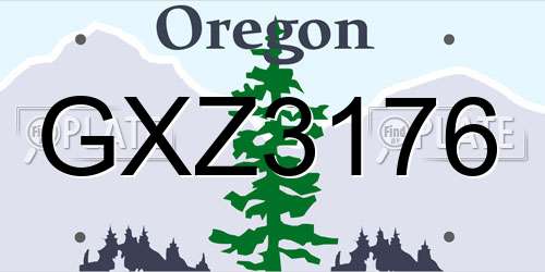 GXZ3176 Oregon License Plate