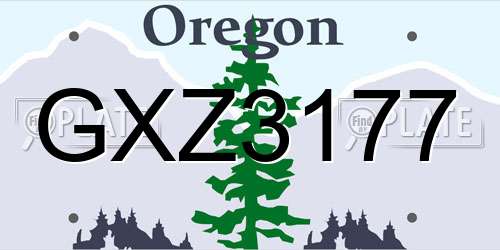 GXZ3177 Oregon License Plate