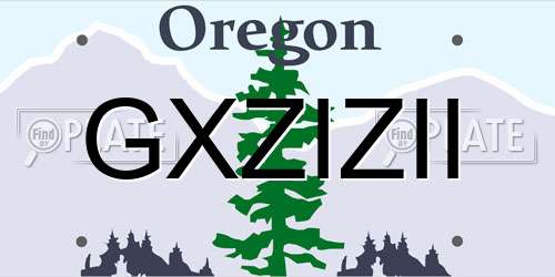 GXZIZII Oregon License Plate