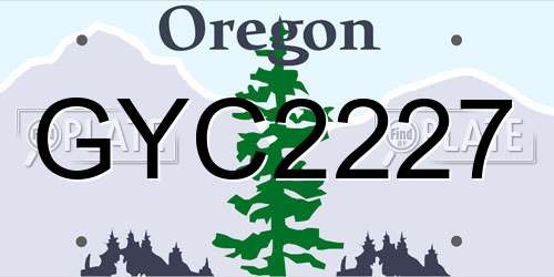 GYC2227 Oregon License Plate