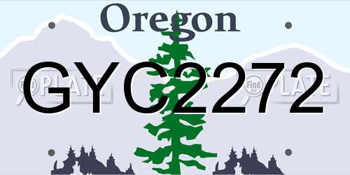 GYC2272 Oregon License Plate