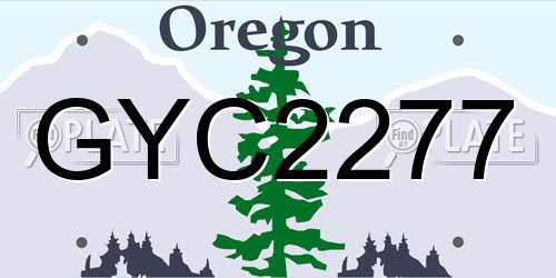 GYC2277 Oregon License Plate