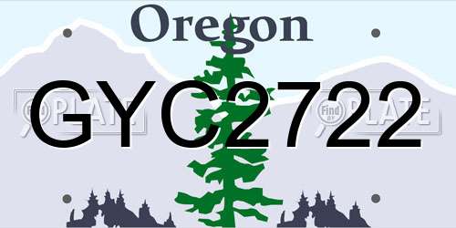 GYC2722 Oregon License Plate