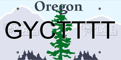 GYCTTTT Oregon License Plate