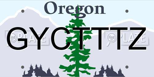 GYCTTTZ Oregon License Plate