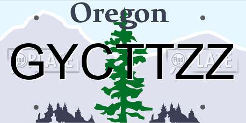 GYCTTZZ Oregon License Plate
