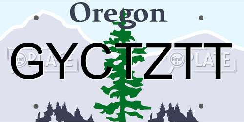 GYCTZTT Oregon License Plate