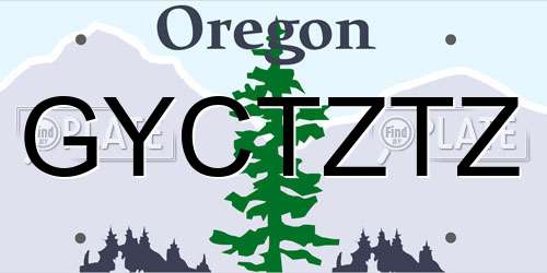 GYCTZTZ Oregon License Plate