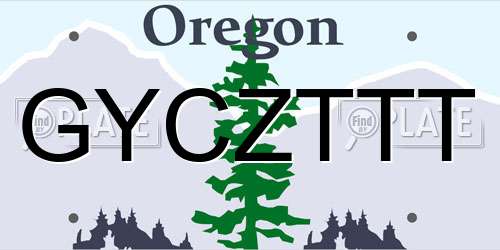 GYCZTTT Oregon License Plate
