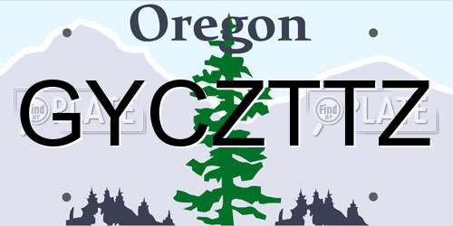 GYCZTTZ Oregon License Plate