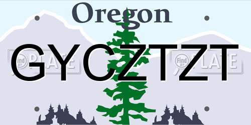 GYCZTZT Oregon License Plate