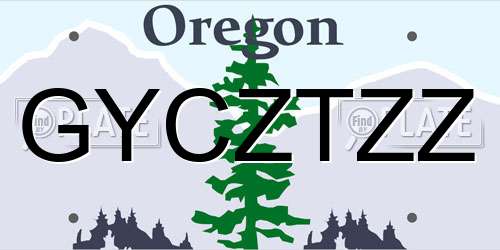 GYCZTZZ Oregon License Plate