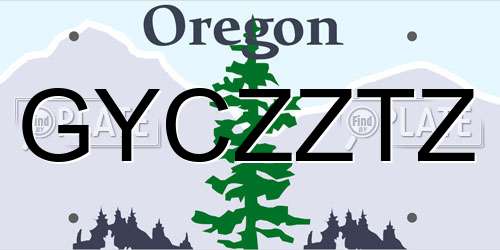 GYCZZTZ Oregon License Plate