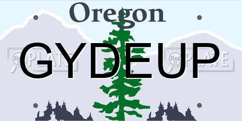 GYDEUP Oregon License Plate