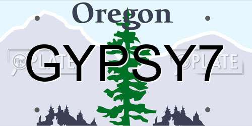 GYPSY7 Oregon License Plate
