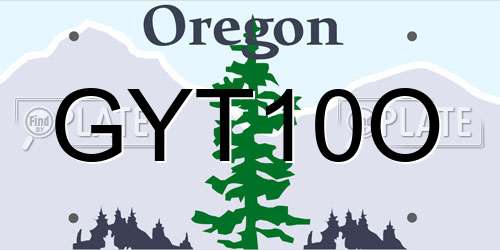 GYT10O Oregon License Plate