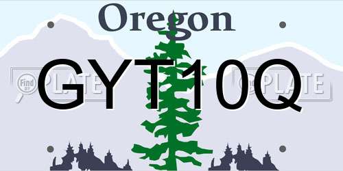 GYT10Q Oregon License Plate