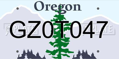 GZ0T047 Oregon License Plate