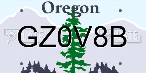 GZ0V8B Oregon License Plate