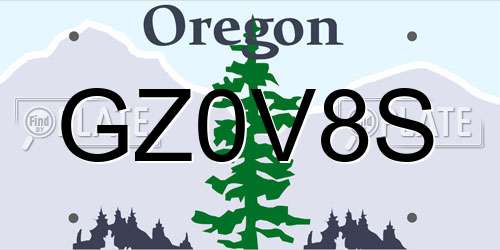 GZ0V8S Oregon License Plate