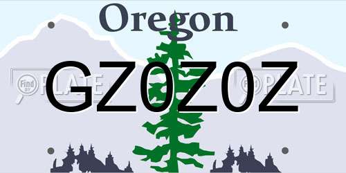 GZ0Z0Z Oregon License Plate