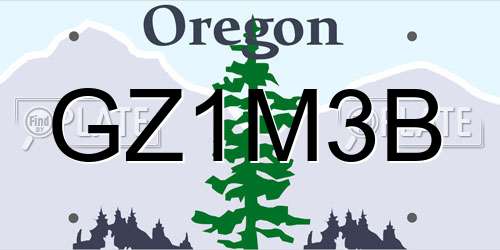 GZ1M3B Oregon License Plate