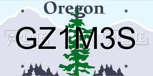 GZ1M3S Oregon License Plate