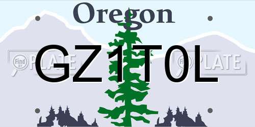 GZ1T0L Oregon License Plate