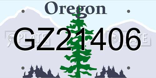 GZ21406 Oregon License Plate