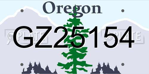 GZ25154 Oregon License Plate