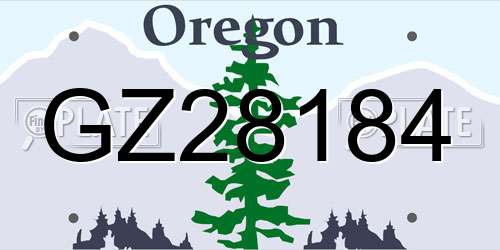 GZ28184 Oregon License Plate